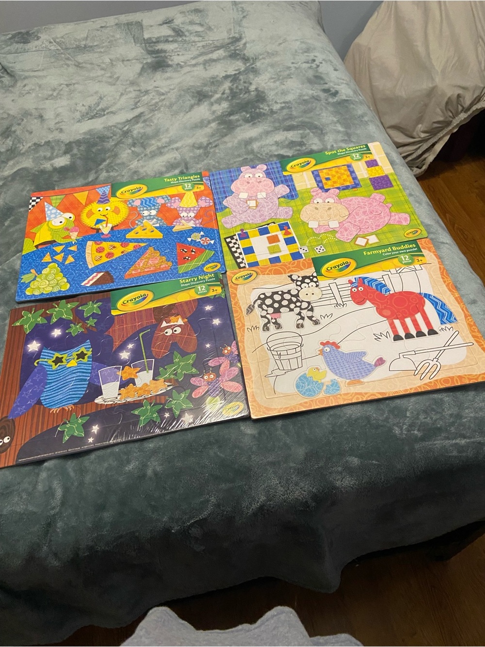 New Crayola Multicolor Kids Puzzle Pack - Red, Blue, Yellow & Green Scenes